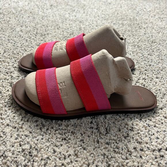 Sanuk Yoga Gora Gora Women's Duo Slide Sandals Size 9 Pink Flats Slip On - Picture 1 of 9